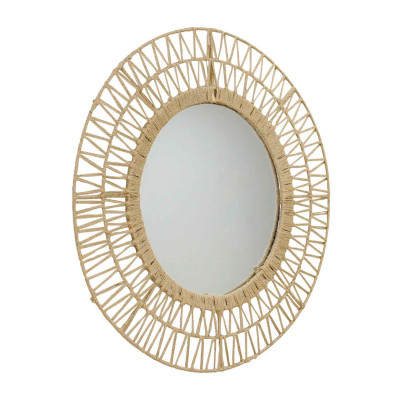 Espejo de Pared en Yute Redondo Sole Dorado Ø70cm Thinia Home Espejos de Pared 2