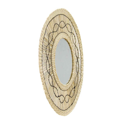 Espejo de Pared en Algas Marinas Redondo Bask Natural Ø55cm Thinia Home Espejos de Pared 2