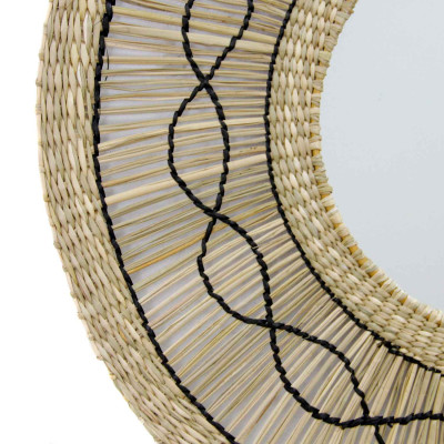 Espejo de Pared en Algas Marinas Redondo Bask Natural Ø55cm Thinia Home Espejos de Pared 3