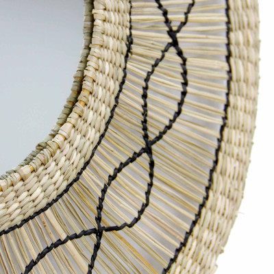 Espejo de Pared en Algas Marinas Redondo Bask Natural Ø55cm Thinia Home Espejos de Pared 4