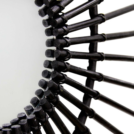 Espejo de Pared en Ratán Ovalado Deko Negro 80cm Thinia Home Espejos de Pared 3