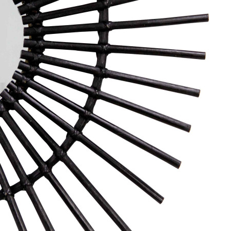 Espejo de Pared en Ratán Ovalado Deko Negro 80cm Thinia Home Espejos de Pared 4