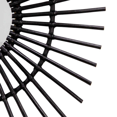 Espejo de Pared en Ratán Ovalado Deko Negro 80cm Thinia Home Espejos de Pared 4