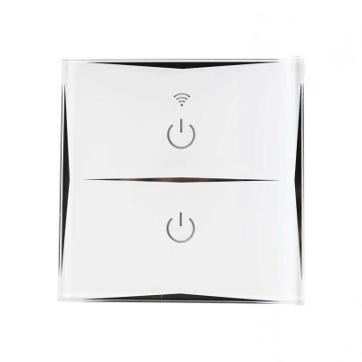 Interruptor de parede WiFi duplo através de smartphone/APP 7hSevenOn Home Tomadas inteligentes 1