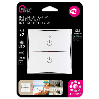 Interruptor Doble WiFi de Pared vía Smartphone/APP 7hSevenOn Home Enchufes Inteligentes 3