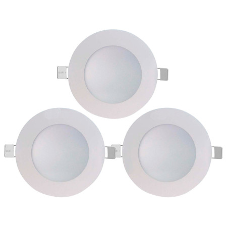 Pack 3 Downlight LED Ultraslim Empotrable Redondo 8W 600lm Ø10,5cm 4000K Blanco 7hSevenOn Downlight Empotrable 1
