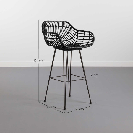 Taburete Ratán Kapolei 49x58x104cm Thinia Home Taburetes 14