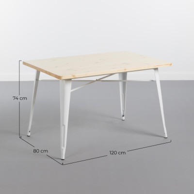 Mesa de Comedor Rectangular Iron Wood 120x80x74cm Thinia Home Mesas de Comedor 6