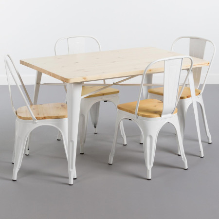 Mesa de Comedor Rectangular Iron Wood 120x80x74cm Thinia Home Mesas de Comedor 7