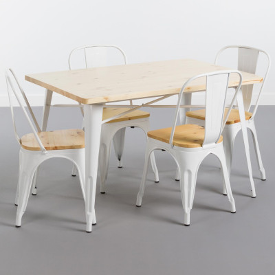 Mesa de jantar retangular em madeira de ferro 120x80x74cm Thinia Home Mesas de jantar 7