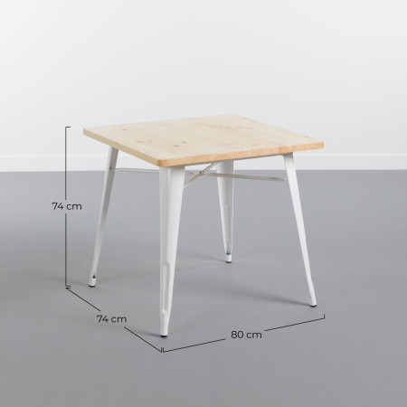 Mesa de Comedor Cuadrada Iron Wood 80x80x74cm Thinia Home Mesas de Comedor 5
