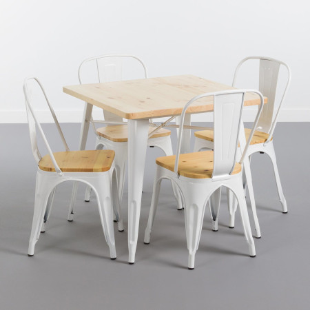 Mesa de jantar quadrada em madeira de ferro 80x80x74cm Thinia Home Mesas de jantar 6