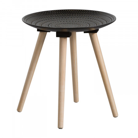 Mesita Auxiliar Redonda Negro 42x40cm Thinia Home Mesitas de Noche y Auxiliares 1