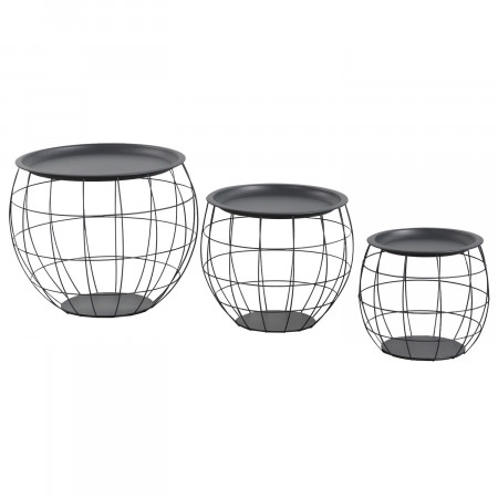 Kit 3 Mesitas de Centro Redondas Baloon Thinia Home Mesitas de Noche y Auxiliares 8