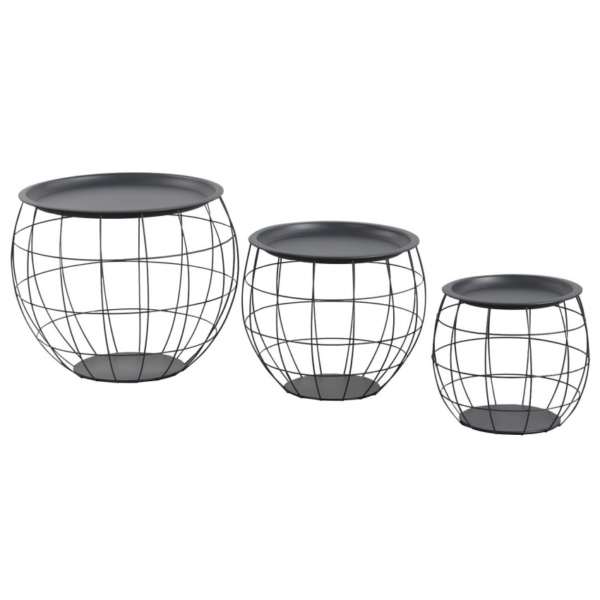 Kit 3 Mesitas de Centro Redondas Baloon Thinia Home Mesitas de Noche y Auxiliares 8