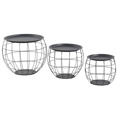 Kit 3 Mesitas de Centro Redondas Baloon Thinia Home Mesitas de Noche y Auxiliares 8