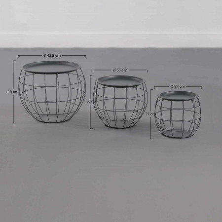 Kit 3 Mesitas de Centro Redondas Baloon Thinia Home Mesitas de Noche y Auxiliares 13