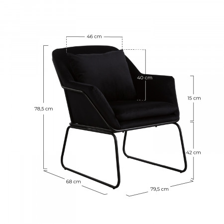 Sillón Velvet 68x79,5x78,5cm Thinia Home Sillones 6