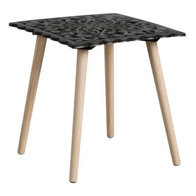 Mesita Auxiliar Cuadrada Patrón 40x40cm Thinia Home Mesitas de Noche y Auxiliares 7