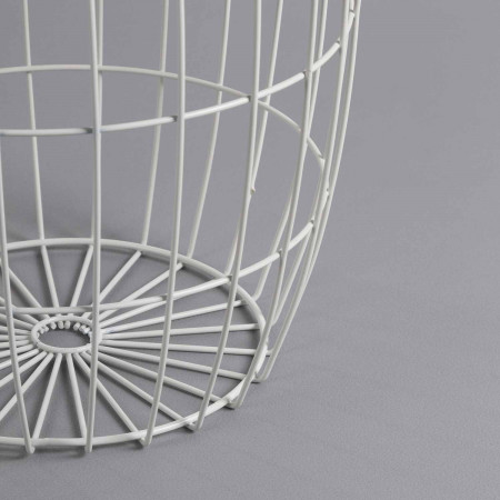 Thinia Home - Set 3 Tribal round coffee tables, metal/MDF, beige/white color, basket tables, Nordic style, dining room, lounge Thinia Home - Set 3 Tribal round coffee tables, metal/MDF, beige/white color, basket tables, Nordic style, dining room, lounge