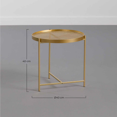 Mesita Auxiliar Redonda Cobre 40x40cm Thinia Home Mesitas de Noche y Auxiliares 5