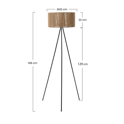 Budi Candeeiro de pé Bege 42x148cm 7hSevenOn Deco Candeeiros de pé 4