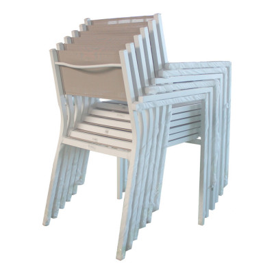 Conjunto de Mesa Rectangular Extensible y 6 Sillas con Brazos Sicilia 7house Conjuntos de Mesas y Sillas de Exterior 2