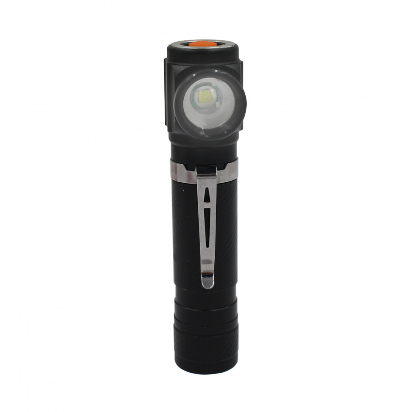 Linterna LED Luz Lateral con USB y 4 Modos De Iluminación Negro/Plata 7500K 20000H 7hSevenOn Linternas 1