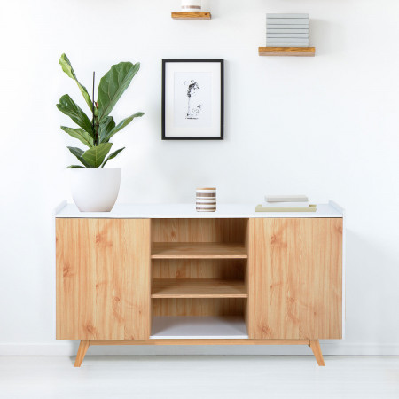 Aparador Inma 140x40x80cm Blanco Thinia Home Aparadores 4