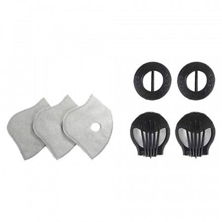 Pack 3 Mascarillas Reutilizables con Doble Válvula Negro + Kit Recambios 18 Filtros y 12 Válvulas O91 Salud 4 Pack 3 Mascarillas Reutilizables con Doble Válvula Negro + Kit Recambios 18 Filtros y 12 Válvulas O91 Salud 4