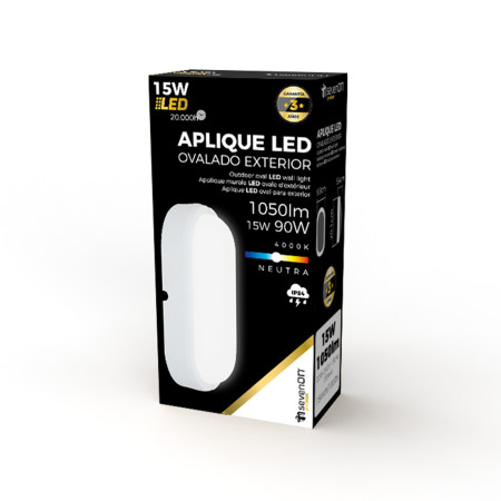 Aplique LED de Exterior Ovalado 15W 1500lm Blanco 4000K 20000H 7hSevenOn Premium Apliques de Exterior 4