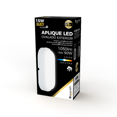 Aplique LED de Exterior Ovalado 15W 1500lm Blanco 4000K 20000H 7hSevenOn Premium Apliques de Exterior 4