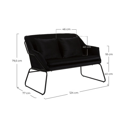 Sofá Velvet 124x77x79,5cm Thinia Home Sillones 6