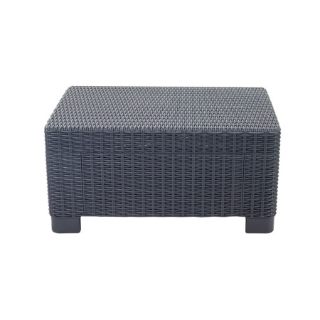 Conjunto de jardim Mesa retangular, 1 sofá e 2 cadeirões com almofadas Menorca Antracite 7house Conjunto de sofá e mesa de centr