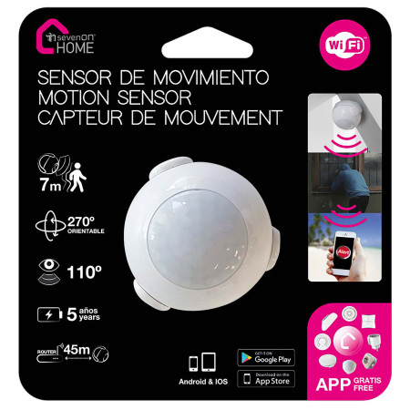 Conjunto de 4 sensores de movimento Wi-Fi com notificação através de smartphone/aplicação « 7hSevenOn Home » Câmaras e Sensores 