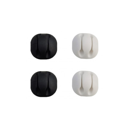 Pack 4 Clips Organizadores de Cables con 2 Ranuras y Autoadhesivo 9&1 Ordenacables 1