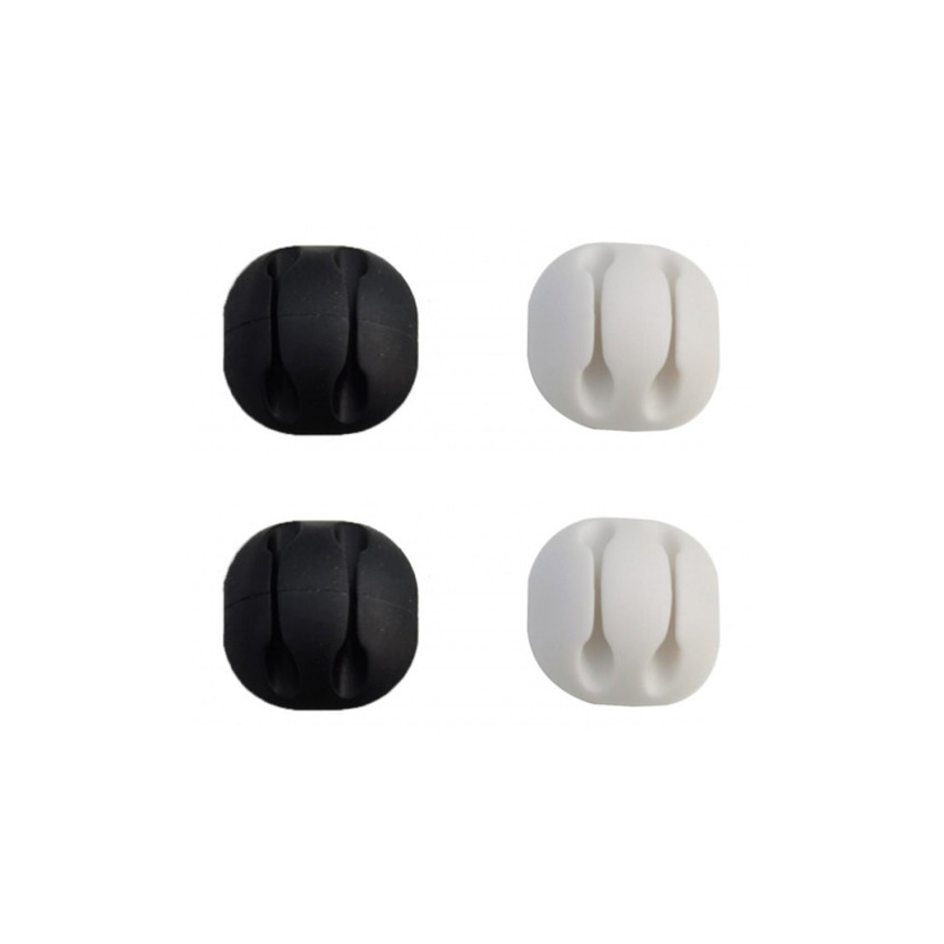 Pack 4 Clips Organizadores de Cables con 2 Ranuras y Autoadhesivo 9&1 Ordenacables 1