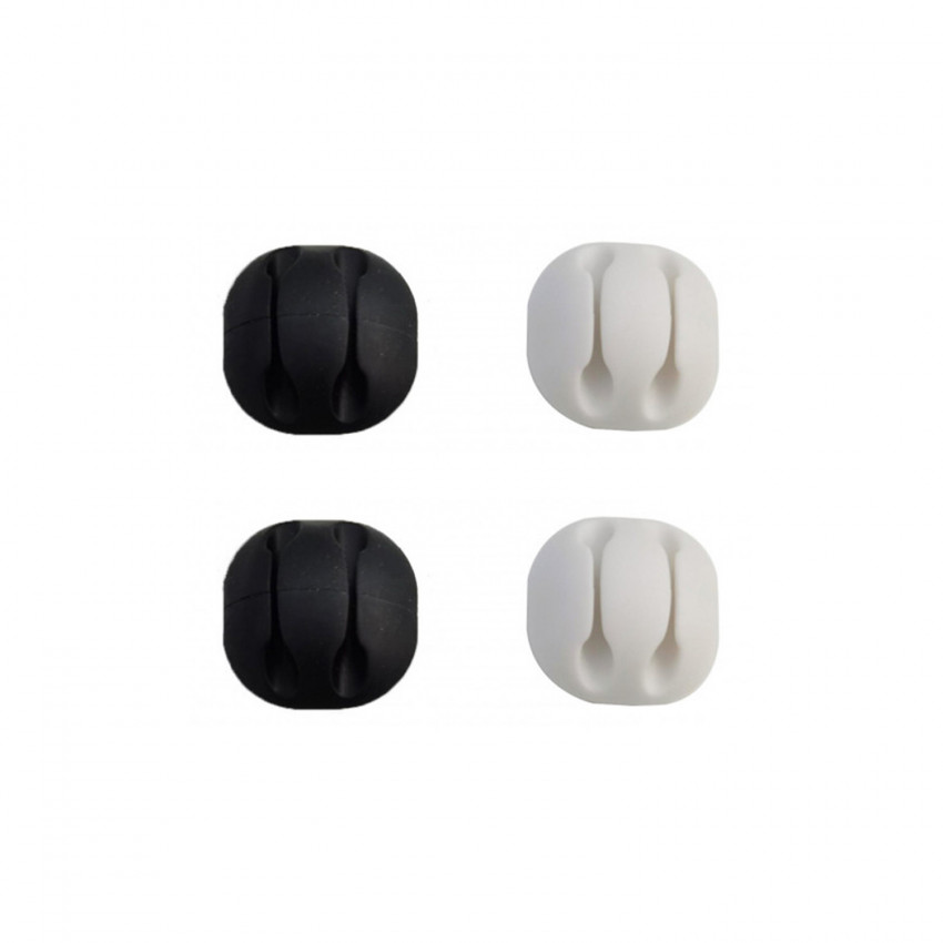 Pack 4 Clips Organizadores de Cables con 2 Ranuras y Autoadhesivo 9&1 Ordenacables 1