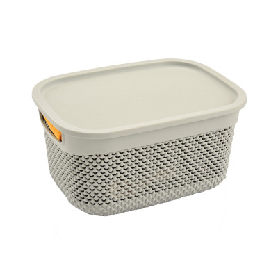 Cesto Retangular Médio com Tampa 6,6 Litros 7house Casa de Banho Arrumação 5