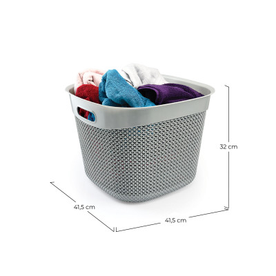 Cesto quadrado alto 36 litros 7house Casa de banho arrumada 2