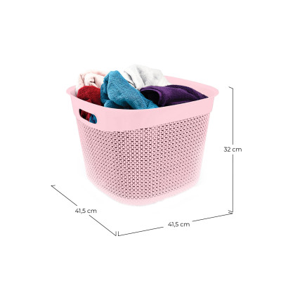 Cesta Alta Cuadrada 36 Litros 7house Ordenación Baño 4