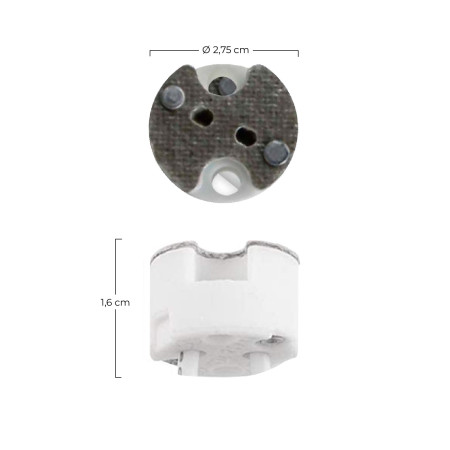 Pack 2 Portalámparas de Silicona GU5.3 Blanco 7hSevenOn Elec Clavijas, Casquillos y Adaptadores 2