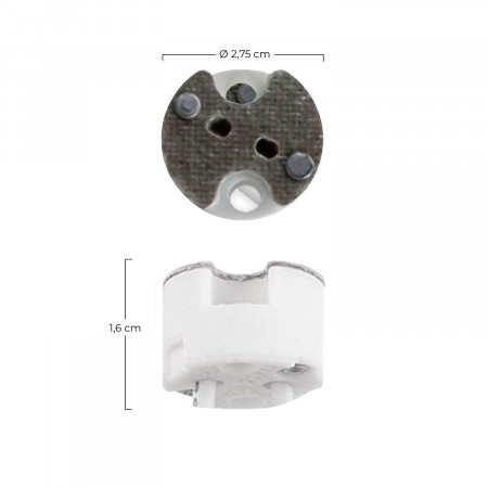 Pack 2 Portalámparas de Silicona GU5.3 Blanco 7hSevenOn Elec Clavijas, Casquillos y Adaptadores 2