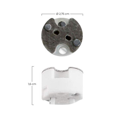 Pack 2 Portalámparas de Silicona GU5.3 Blanco 7hSevenOn Elec Clavijas, Casquillos y Adaptadores 2