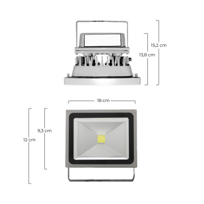 Tripé telescópico com projectores LED para exterior 2x20W Alumínio 4000K 7hSevenOn Outdoor Projectores LED 2