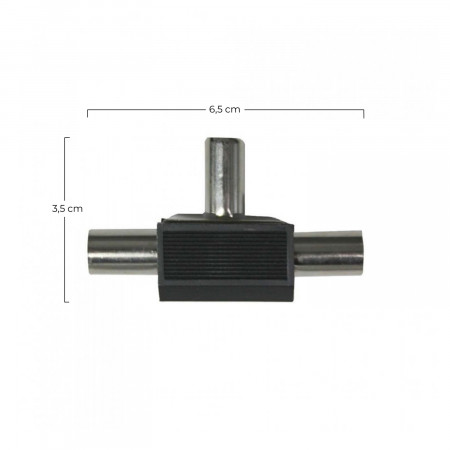 Conector Inductivo para TV T 2 Machos/1 Hembra Negro 7hSevenOn Elec TV y Telefonía 2