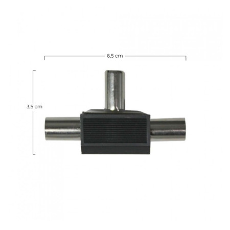 Conector Inductivo para TV T 2 Machos/1 Hembra Negro 7hSevenOn Elec TV y Telefonía 2