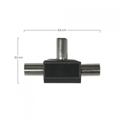 Conector Inductivo para TV T 2 Machos/1 Hembra Negro 7hSevenOn Elec TV y Telefonía 2