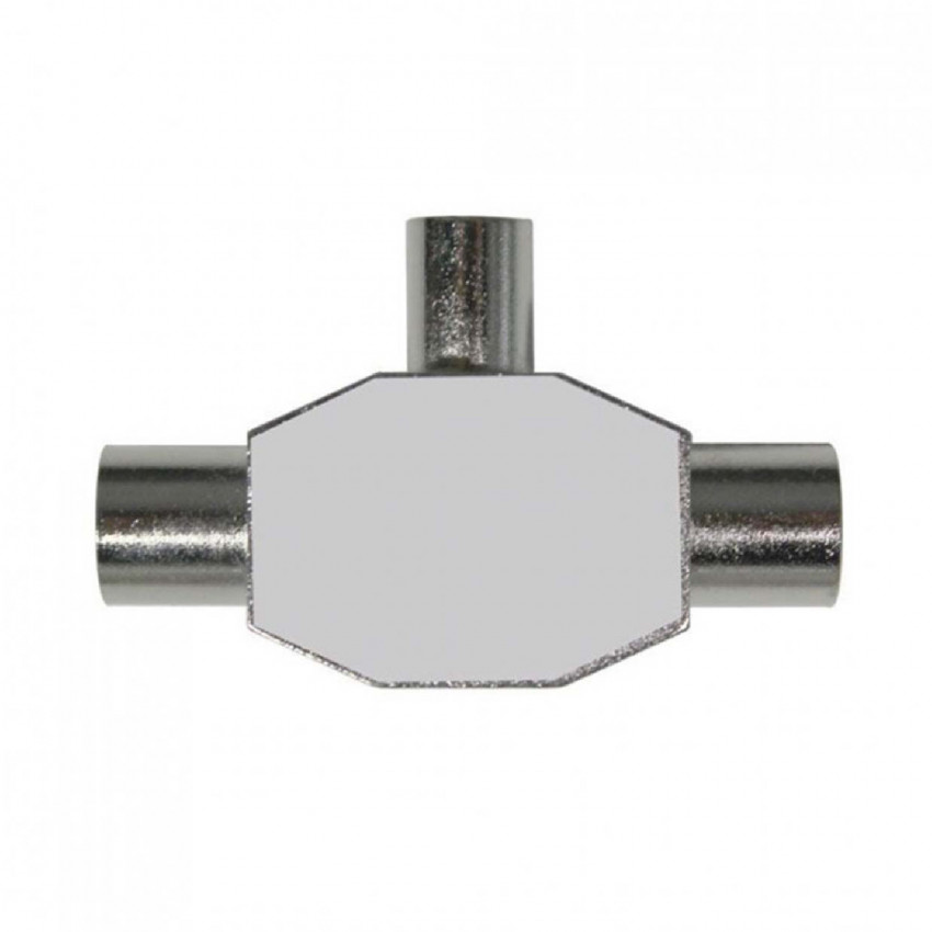 Conector Inductivo para TV T 1 Macho/2 Hembras Gris 7hSevenOn Elec TV y Telefonía 1