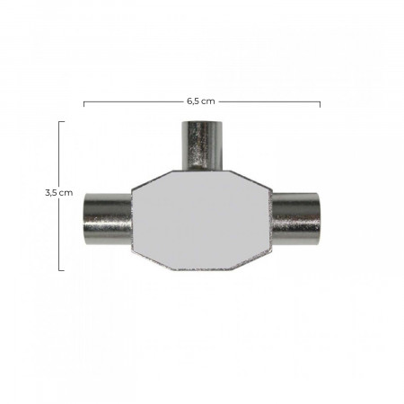 Conector Inductivo para TV T 1 Macho/2 Hembras Gris 7hSevenOn Elec TV y Telefonía 2